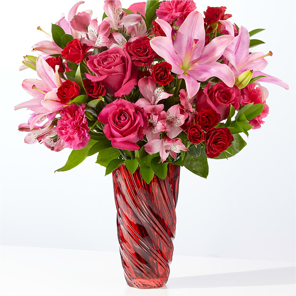 In Love Bouquet with Luxe Swirl Vase – Dickson Florist, Dickson TN