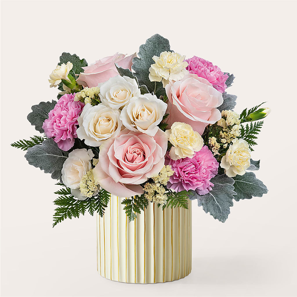 Blissful Moments Bouquet with Ivory Vase – Dickson Florist, Dickson TN
