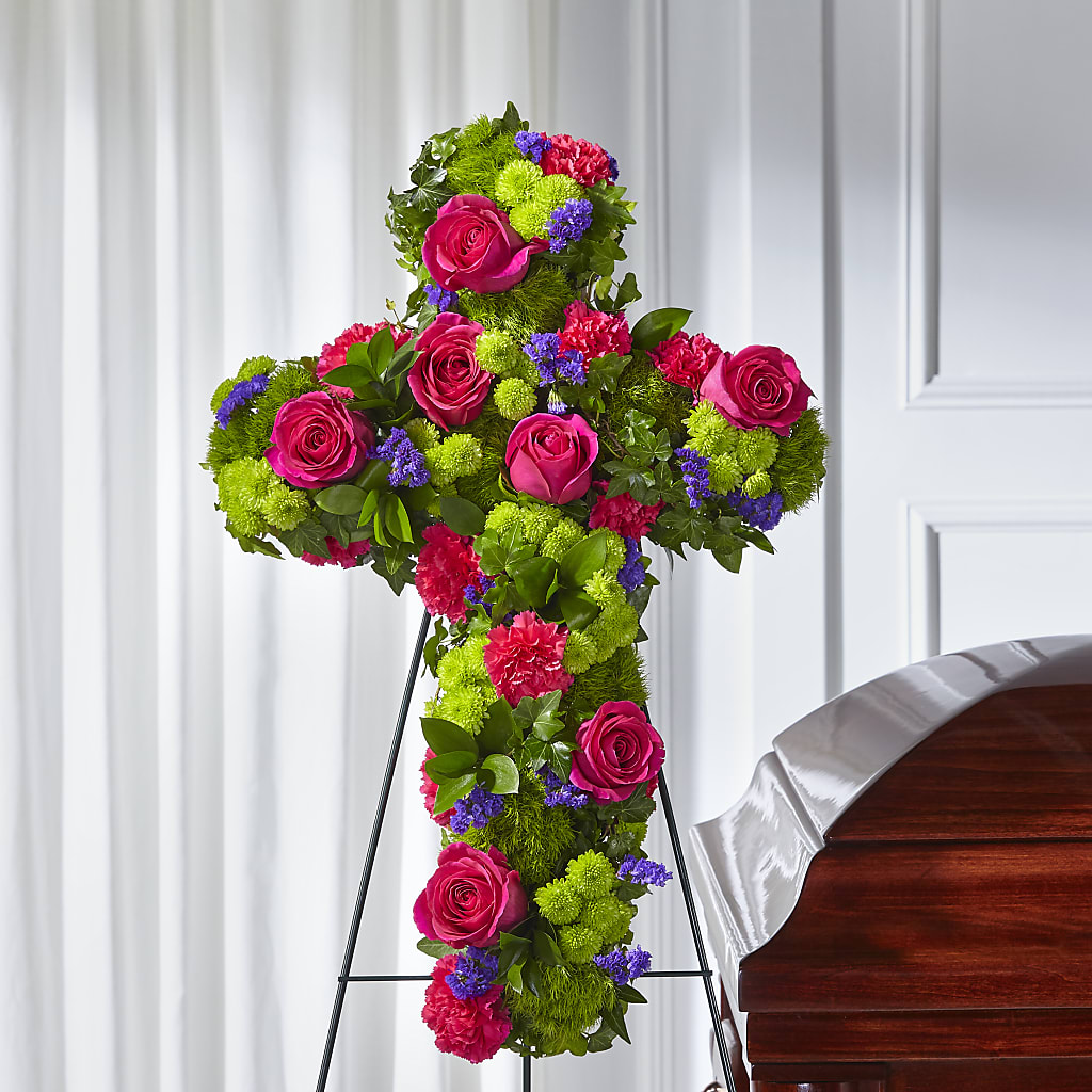 Tribute Rose Floral Cross – Dickson Florist, Dickson TN