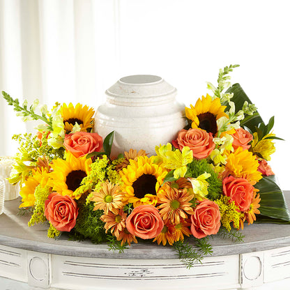 Faithful Sunflower Cremation Adornment –  Dickson Florist, Dickson TN