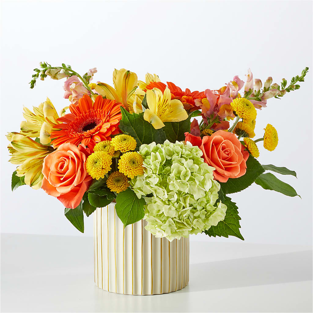 Autumn Sunshine Bouquet with Ivory Vase –  Dickson Florist, Dickson TN