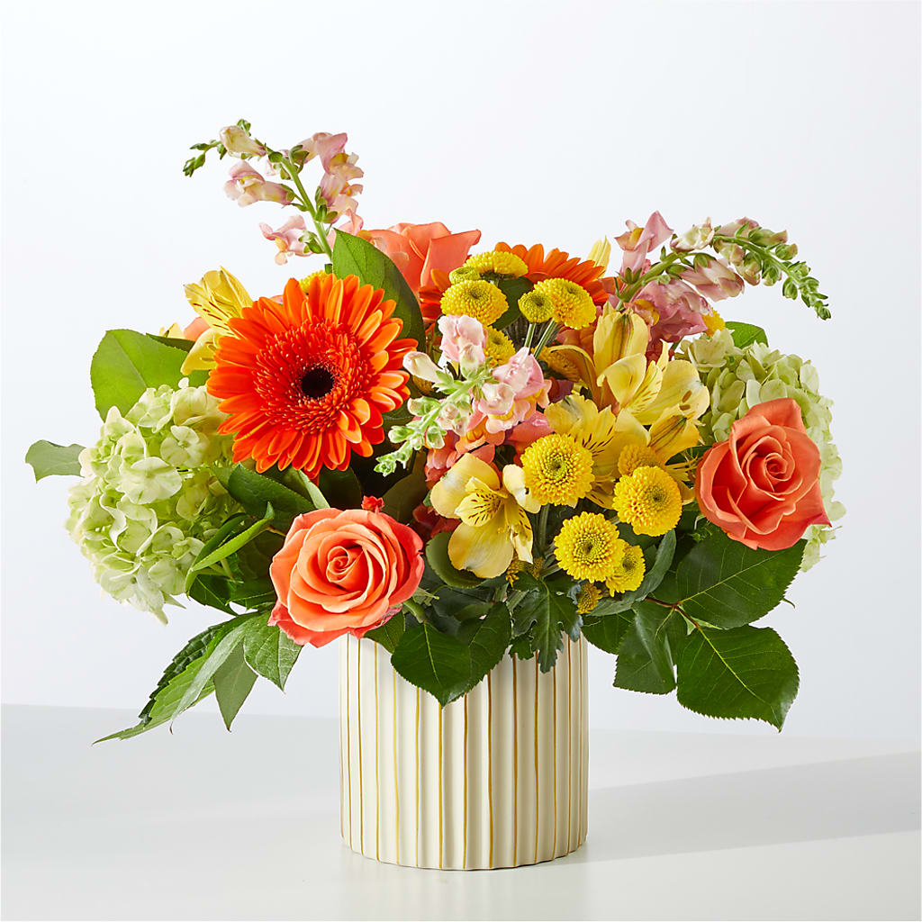 Autumn Sunshine Bouquet with Ivory Vase –  Dickson Florist, Dickson TN