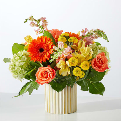 Autumn Sunshine Bouquet with Ivory Vase –  Dickson Florist, Dickson TN