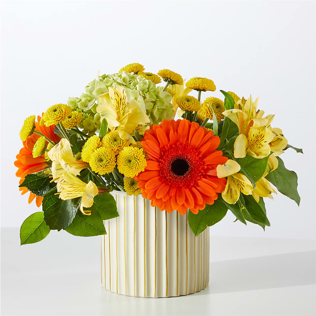Autumn Sunshine Bouquet with Ivory Vase –  Dickson Florist, Dickson TN