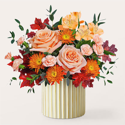 Spiced Latte Bouquet with Ivory Vase –  Dickson Florist, Dickson TN