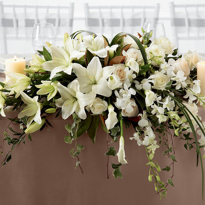 White Linen Arrangement –  Dickson Florist, Dickson TN
