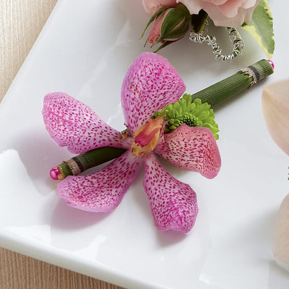 Pink Mokara Boutonniere –  Dickson Florist, Dickson TN