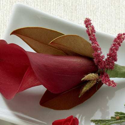 Red Calla Boutonniere –  Dickson Florist, Dickson TN
