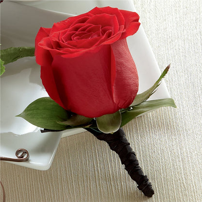 Red Rose Boutonniere –  Dickson Florist, Dickson TN